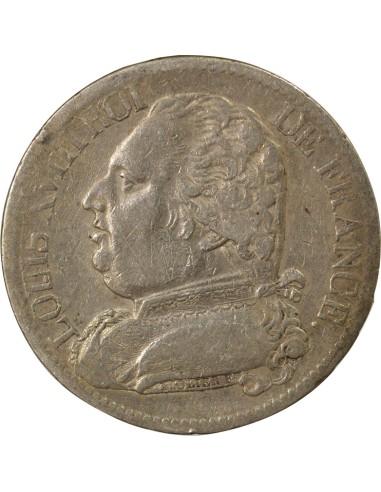 Louis XVIII au Buste Habillé 5 francs Argent 1814 L Bayonne