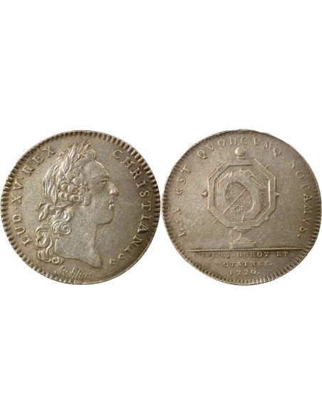 Louis XV Conseillers du Roi & Notaires 1 jeton Argent 1720 (1756)