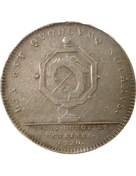 Louis XV Conseillers du Roi & Notaires 1 jeton Argent 1720 (1756)