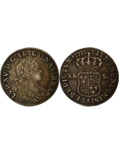 Louis XV France-Navarre 20 sols Argent 1719 A - Paris