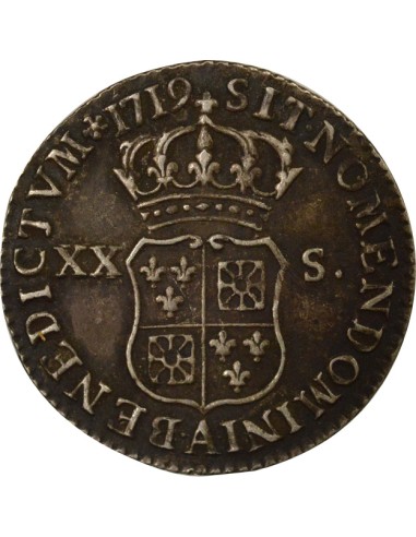 Louis XV France-Navarre 20 sols Argent 1719 A - Paris