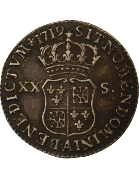 Louis XV France-Navarre 20 sols Argent 1719 A - Paris