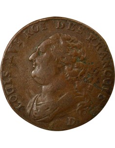 Louis XVI au Faisceau 12 deniers Cuivre 1792 D Lyon 2