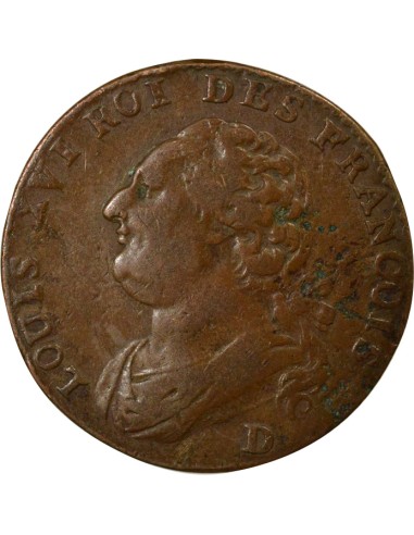 Louis XVI au Faisceau 12 deniers Cuivre 1792 D Lyon