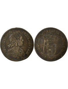 Louis XIV A la Mèche Courte  1/12 écu Argent 1645 A - Paris