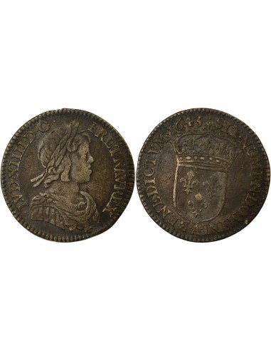 Louis XIV A la Mèche Courte  1/12 écu Argent 1645 A - Paris