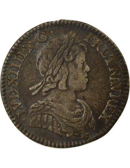 Louis XIV A la Mèche Courte  1/12 écu Argent 1645 A - Paris