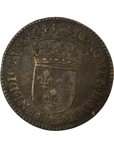 Louis XIV A la Mèche Courte  1/12 écu Argent 1645 A - Paris