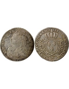Louis XV au Buste Habillé 1/2 ecu Argent 1730 M Toulouse