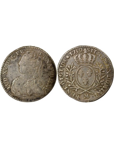 Louis XV au Buste Habillé 1/2 ecu Argent 1730 M Toulouse