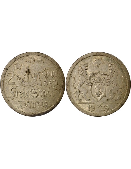 Pologne Dantzig - 2 Gulden Argent - 1923 2 gulden Argent 1923