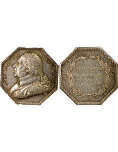 Louis XVIII Salines Royales de l'Est 1 jeton Argent