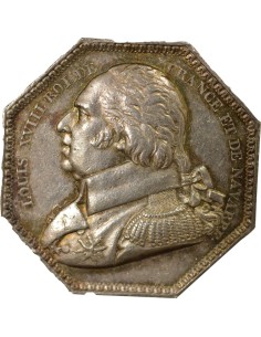 Louis XVIII Salines Royales de l'Est 1 jeton Argent 2