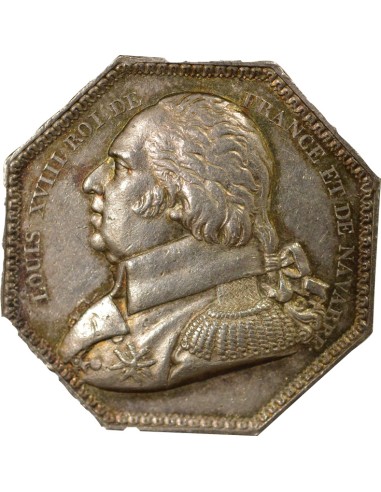 Louis XVIII Salines Royales de l'Est 1 jeton Argent