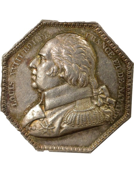 Louis XVIII Salines Royales de l'Est 1 jeton Argent