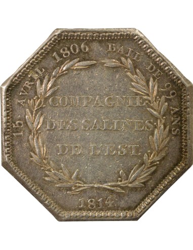 Louis XVIII Salines Royales de l'Est 1 jeton Argent