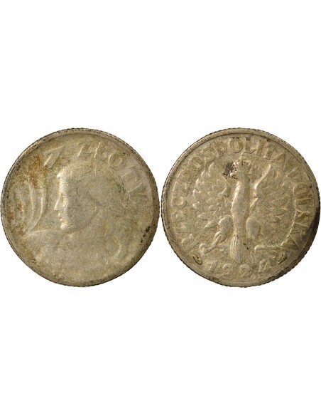 Pologne Zloty Argent - 1924 Paris 1 zloty Argent 1924 Philadelphie