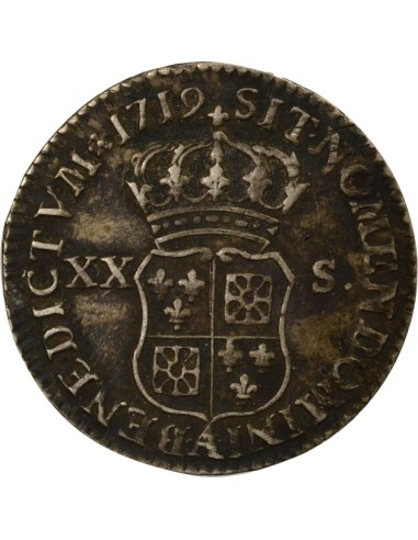 Louis XV France-Navarre 20 sols Argent 1719 A - Paris