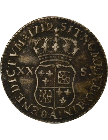 Louis XV France-Navarre 20 sols Argent 1719 A - Paris