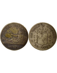 Espagne Gouv. Provisoire - Peseta Argent - 1869 Madrid 1 peseta Argent 1869 AI Madrid