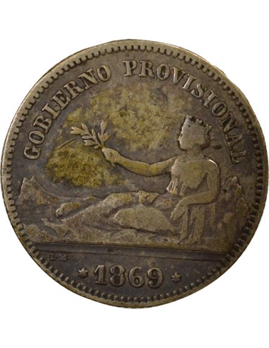 Espagne Gouv. Provisoire - Peseta Argent - 1869 Madrid 1 peseta Argent 1869 AI Madrid