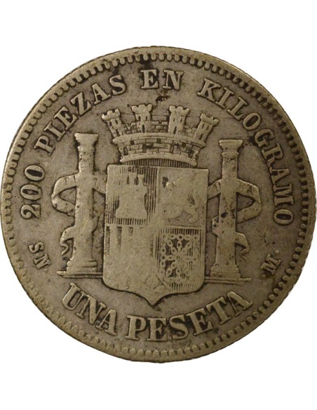 Espagne Gouv. Provisoire - Peseta Argent - 1869 Madrid 1 peseta Argent 1869 AI Madrid