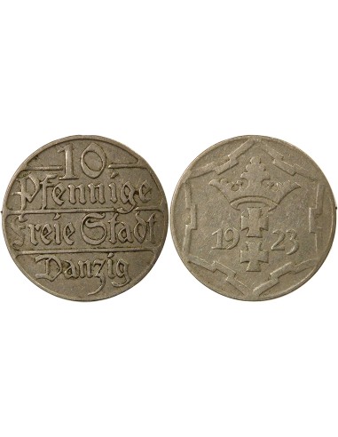 Pologne Dantzig - 10 Pfennige - 1923 10 pfennige Cupronickel 1923