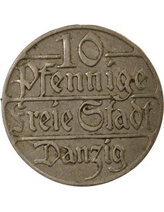Pologne Dantzig - 10 Pfennige - 1923 10 pfennige Cupronickel 1923 2
