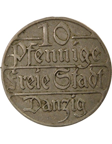 Pologne Dantzig - 10 Pfennige - 1923 10 pfennige Cupronickel 1923