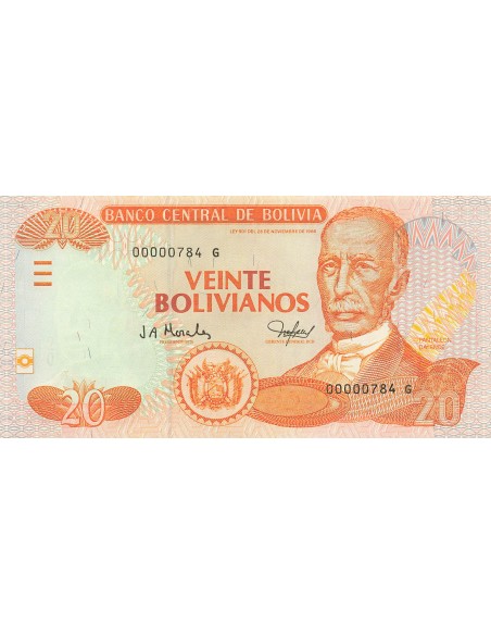Bolivie 20 Bolivianos - Pantaleon Dalence - ND (2005-2006) - P.229 20 bolivianos 2005