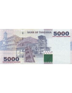 Tanzanie 5000 Shillings - ND (2003) - P.38 5000 shillings 2003 2