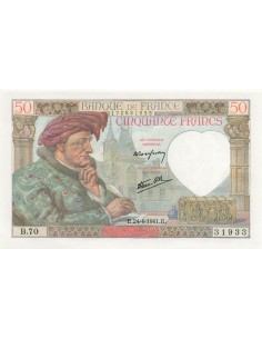 50 Francs Jacques Coeur - 24-04-1941 - Série B.70 50 francs 1941