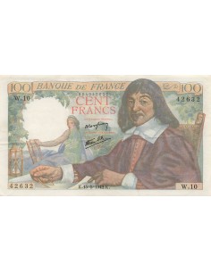 100 Francs Descartes - 15-05-1942 - Série W.10 100 francs 1942