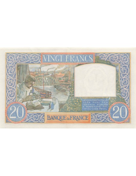 20 Francs - Science et Travail - 22-08-1940 - Série B.874 20 francs 1940