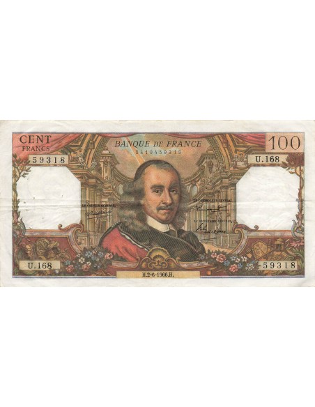 100 Francs - Corneille - 02-06-1966 - Série U.168 100 francs 1966