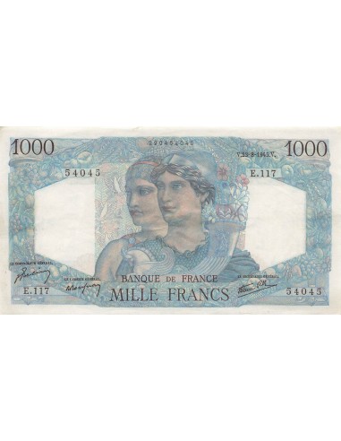 1000 Francs - Minerve et Hercule - 23-08-1945 - Série E.117 1000 francs 1945