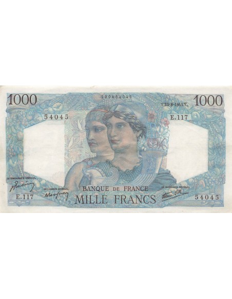 1000 Francs - Minerve et Hercule - 23-08-1945 - Série E.117 1000 francs 1945