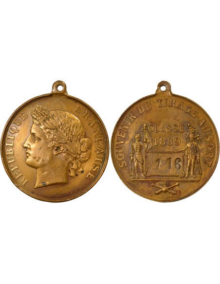 Souvenir du Tirage au Sort 1 médaille Cuivre 1889