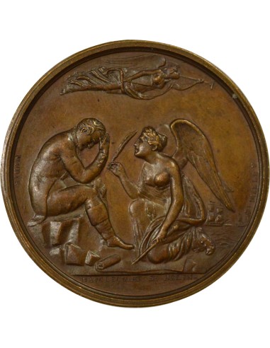 Roi d'Italie Exil à Sainte Hélène 1 médaille Cuivre XIXe Siècle