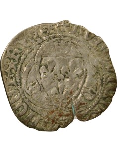 Louis XI A la Couronne 1 blanc Billon 1461-1483 C Saint-Lô 2