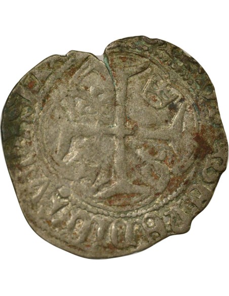 Louis XI A la Couronne 1 blanc Billon 1461-1483 C Saint-Lô