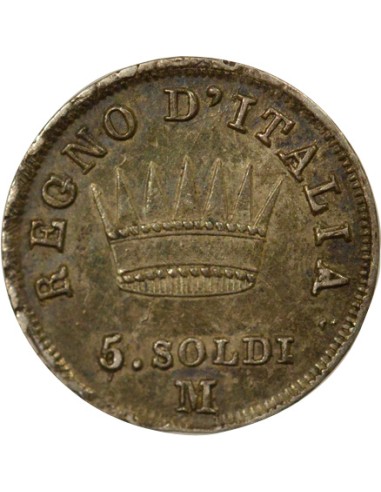 Roi d'Italie Napoléon I - 5 Soldi Argent - 1809 M Milan 5 soldi Argent 1809 M Milan