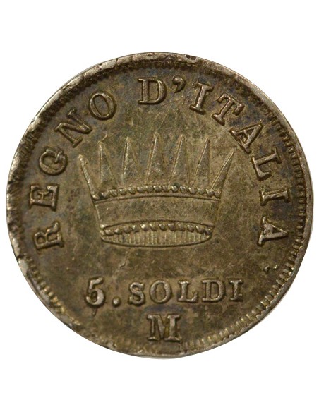 Roi d'Italie Napoléon I - 5 Soldi Argent - 1809 M Milan 5 soldi Argent 1809 M Milan