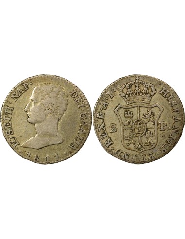 Espagne Joseph Napoléon Joseph Napoléon - 2 Réaux Argent - 1811 M Madrid 2 reales Argent 1811 AI Madrid