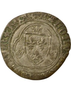 Charles VII A la Couronne 1 blanc Billon 1456-1461 K Bordeaux 2