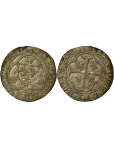 Charles VIII à la Couronne 1 blanc Billon 1488-1498 A Paris