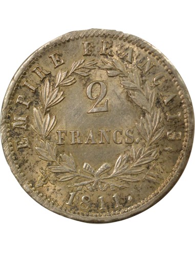 Roi d'Italie Empire 2 francs Argent 1811 L* Lille