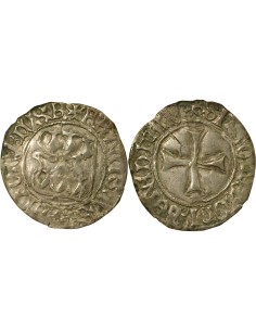 Duché de Bretagne François II de Bretagne à la Targe 1 blanc Billon 1458-1488 9 Rennes