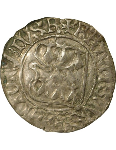 Duché de Bretagne François II de Bretagne à la Targe 1 blanc Billon 1458-1488 9 Rennes