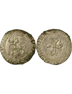 Duché de Bretagne François II de Bretagne à la Targe 1 blanc Billon 1458-1488 9 Rennes